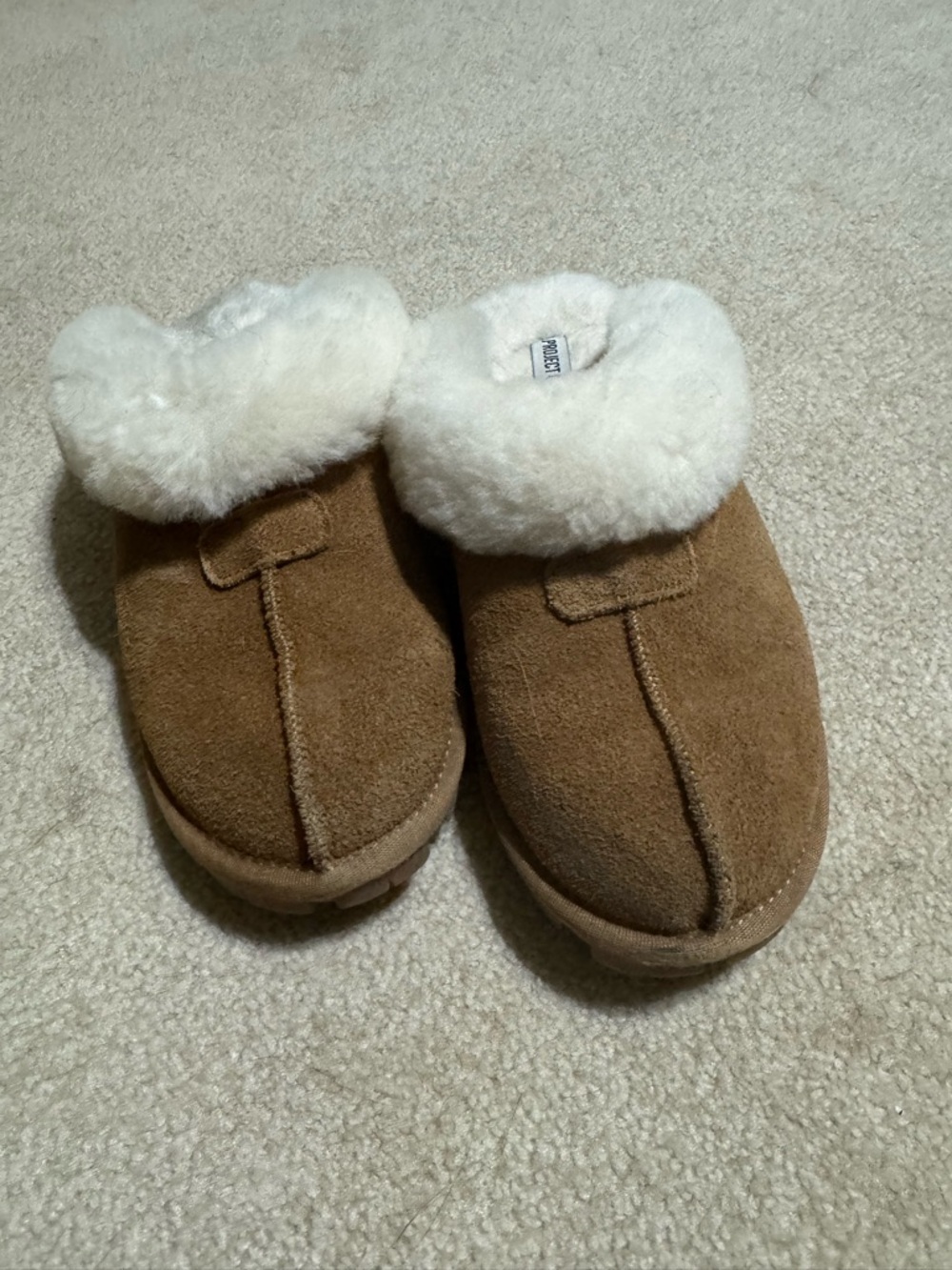 Project cloud shearling clogs